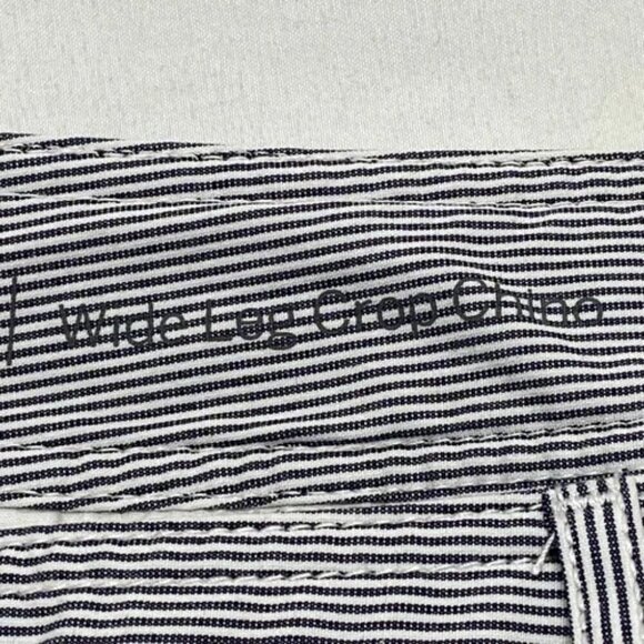 Talbots Women's Size 2 Wide Leg Crop Chino Pant High Waist Blue White Stripe NWT - Picture 12 of 14